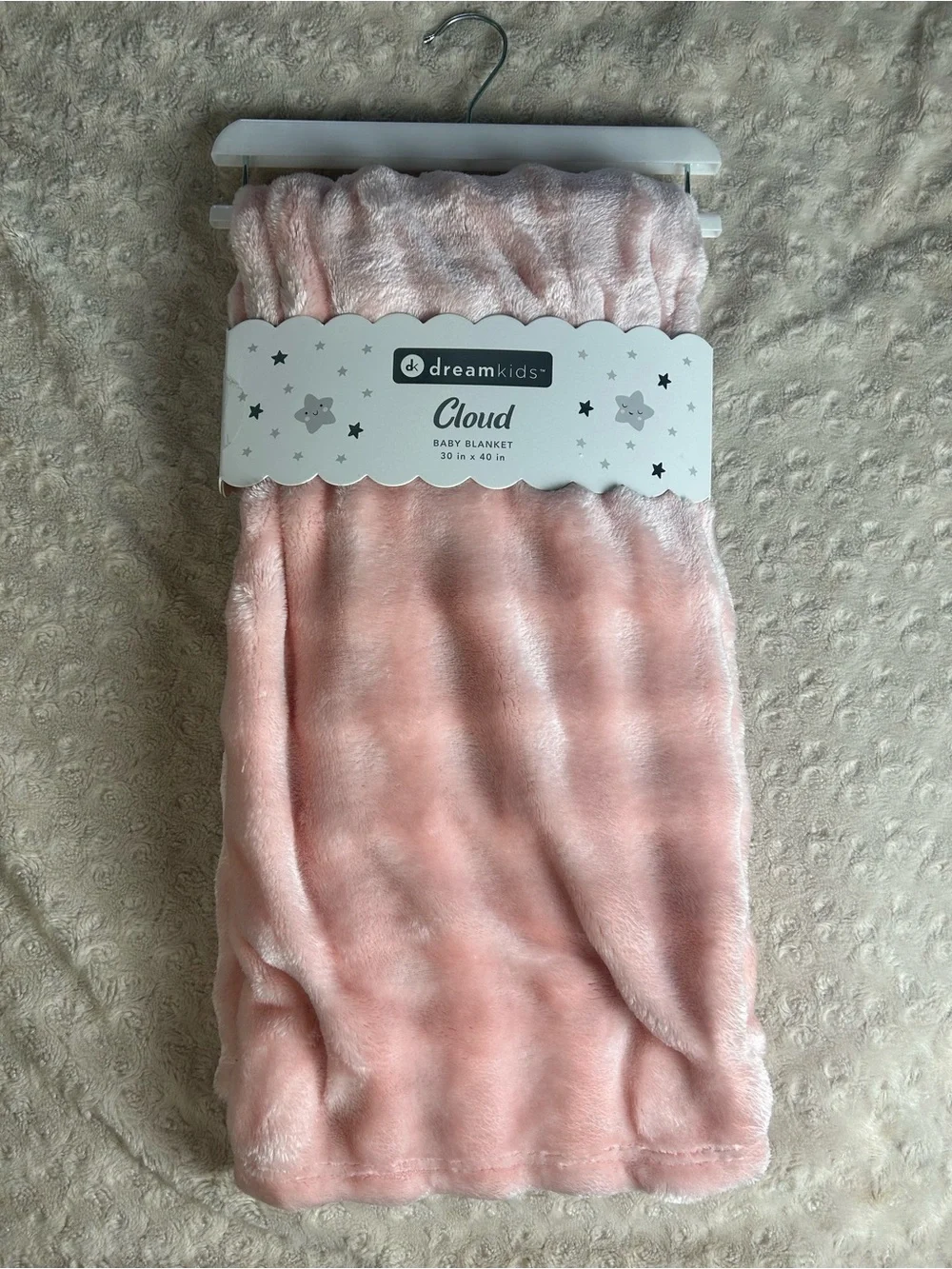 Dreamkids Cloud Baby Blanket Solid Pink Plush Soft RN 164273